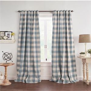 NWT Farmhouse Grainger Buffalo-Check Blackout Curtain, Drape with Rod Pocket Tab